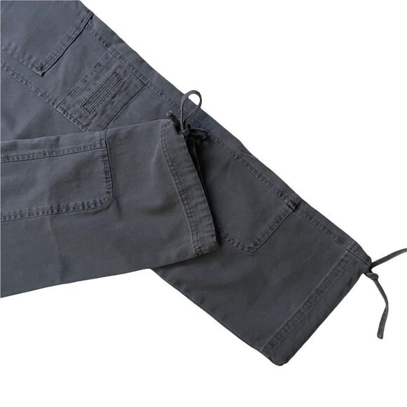 Sundance Womens Charcoal Gray Utility Cargo Pants drawcord hem Cotton‎ blend sz4 - Picture 3 of 8